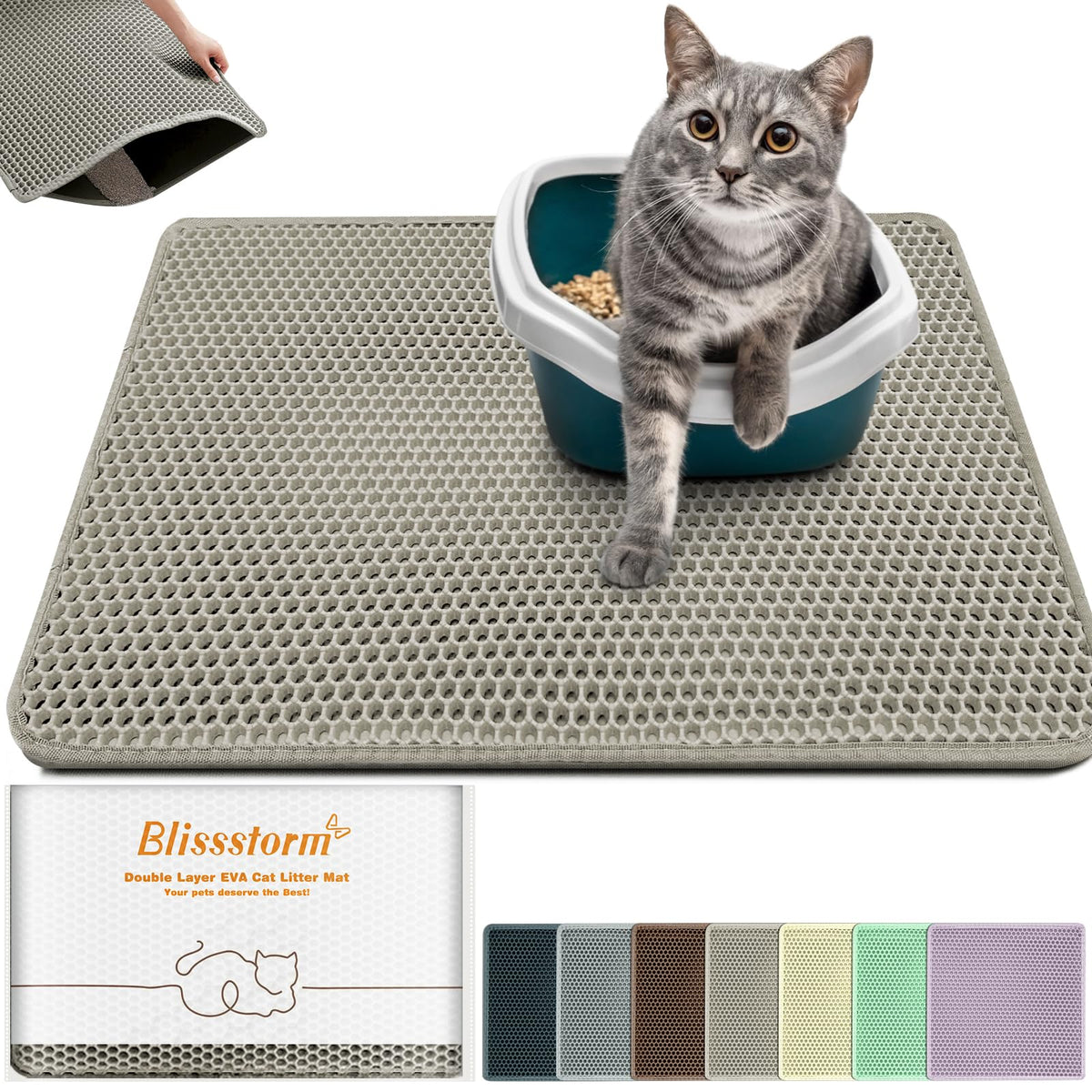 Blissstorm alfombrilla de arena con panal doble que atrapa la arena