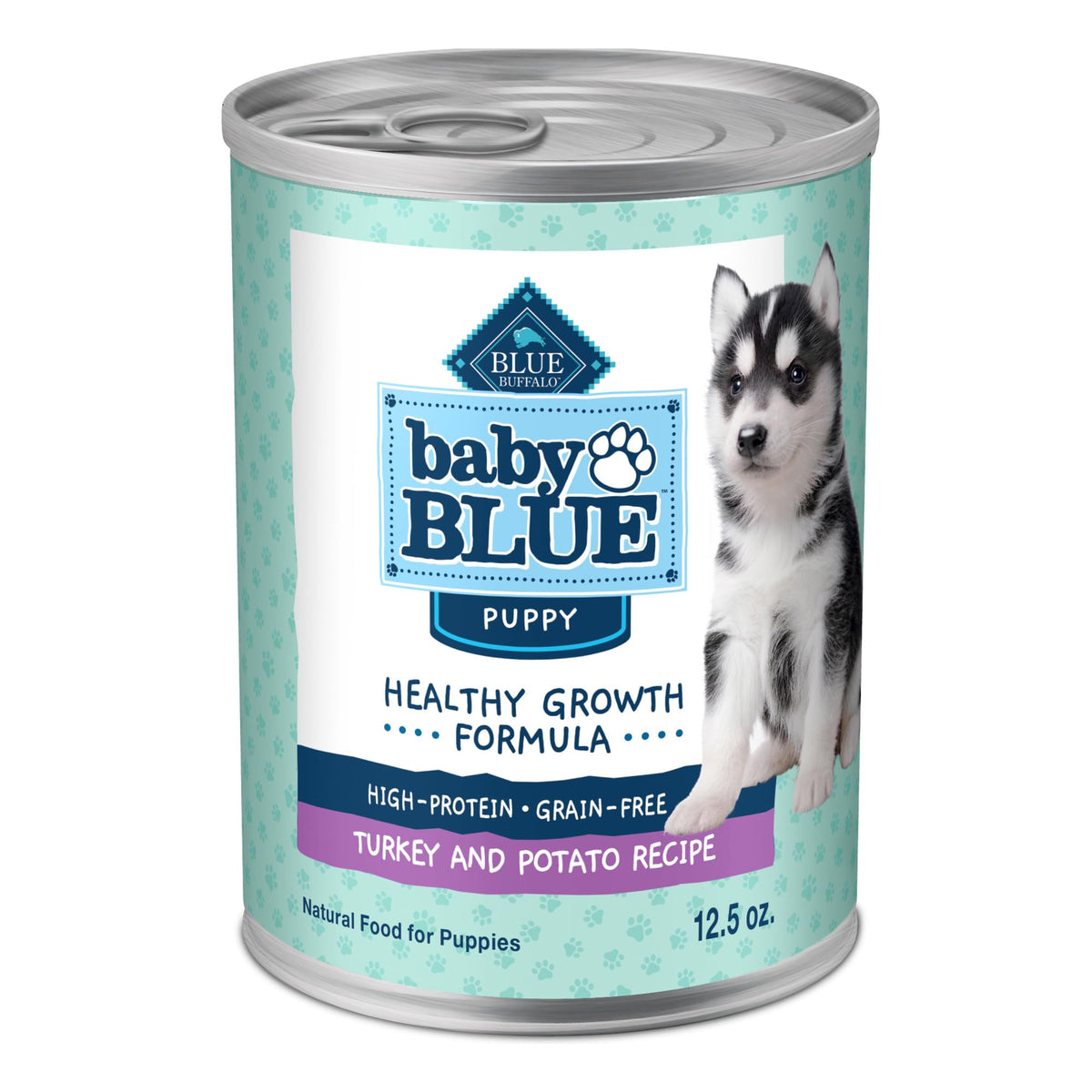 Blue Buffalo Baby BLUE alimento húmedo para cachorros con pavo y vegetales, sabor sabroso.