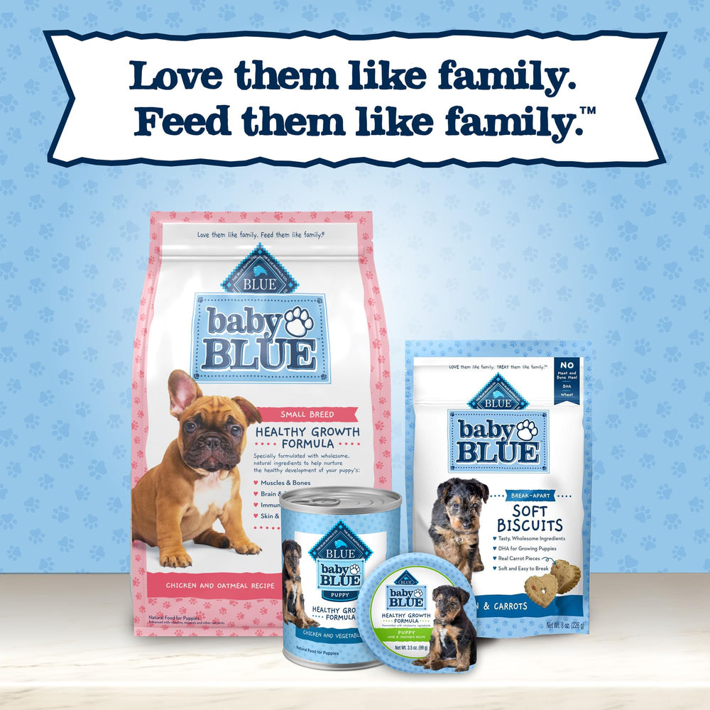 Blue Buffalo Baby BLUE galletas ayudan a la salud de piel y pelaje.