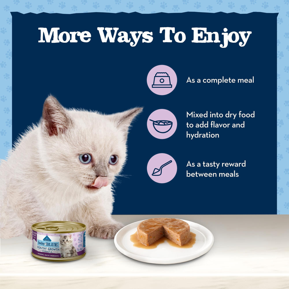 Blue Buffalo Baby Blue primer ingrediente pollo para gatitos activos.