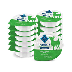 Blue Buffalo Basics cordero como primer ingrediente para digestión suave y piel sana.
