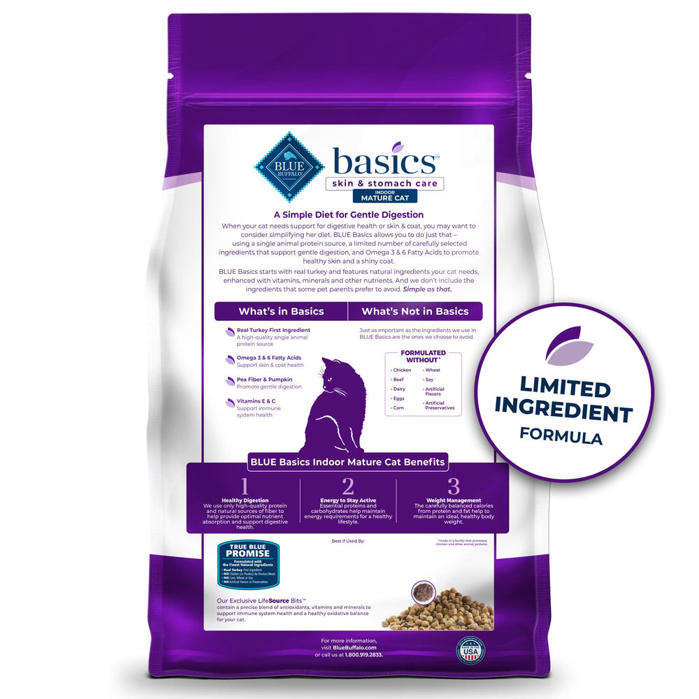 Blue Buffalo Basics cuida piel y digestión con Omega 3 y 6.