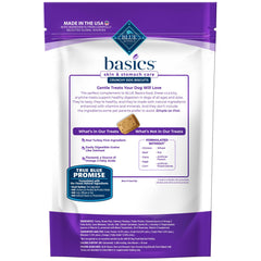 Galletas Blue Buffalo Basics para cuidado piel-digestivo, apoyo a piel sana y pelaje.