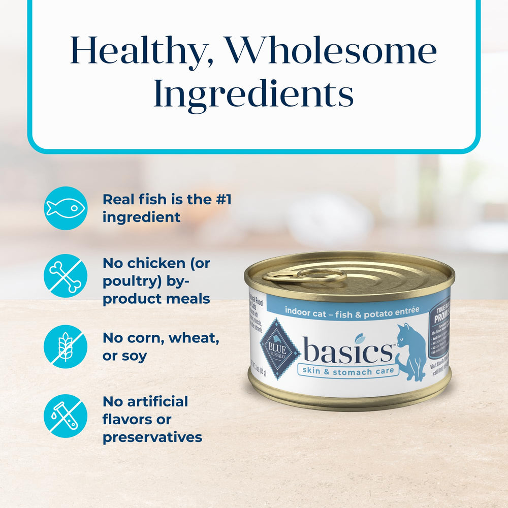 Blue Buffalo Basics: empaque de 24 latas de 3 onzas para conveniencia.