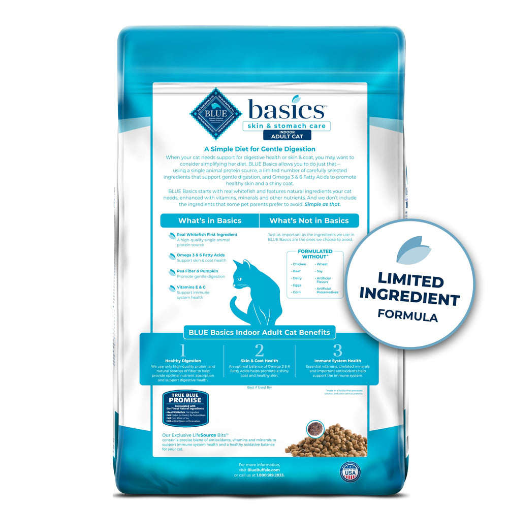 Blue Buffalo Basics: fibra de guisante y calabaza para digestión suave.