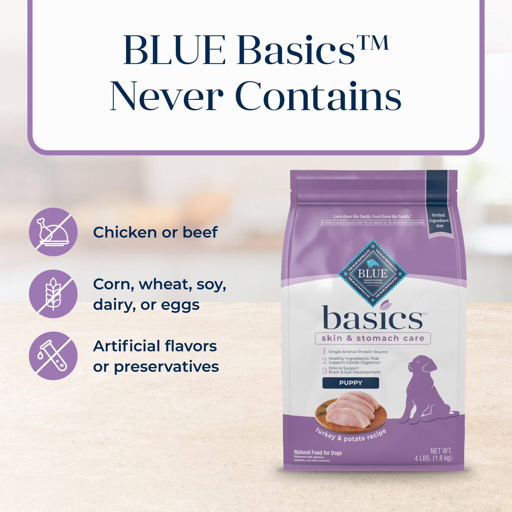 Blue Buffalo Basics LifeSource Bits para apoyo inmunológico.