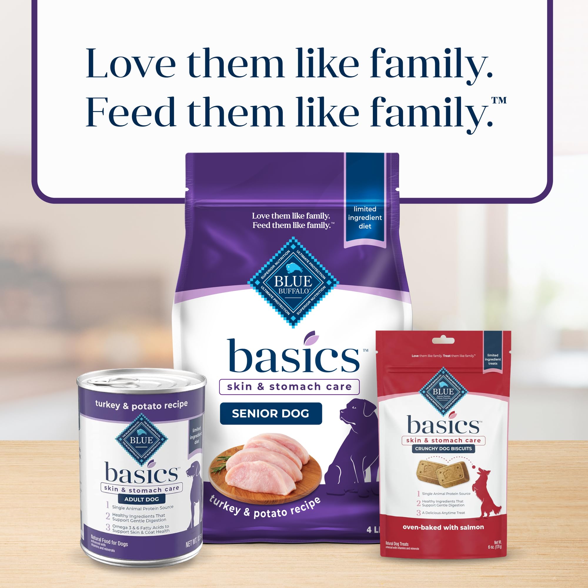 Blue Buffalo Basics Senior sin sabores artificiales ni conservantes.