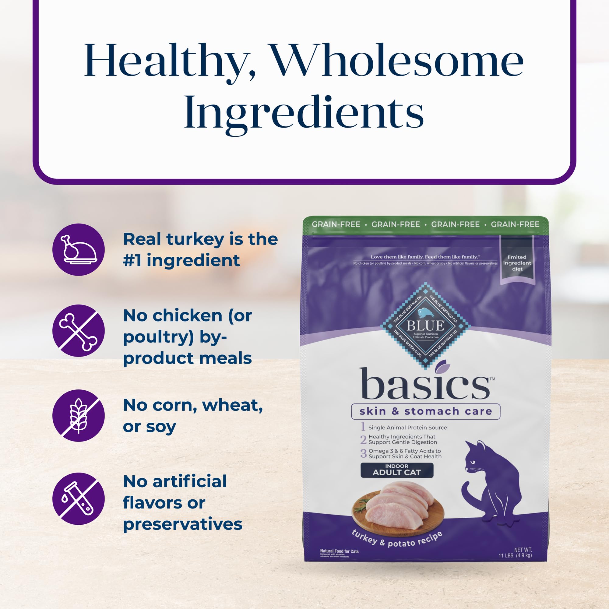 Blue Buffalo Basics sin pollo ni subproductos visibles