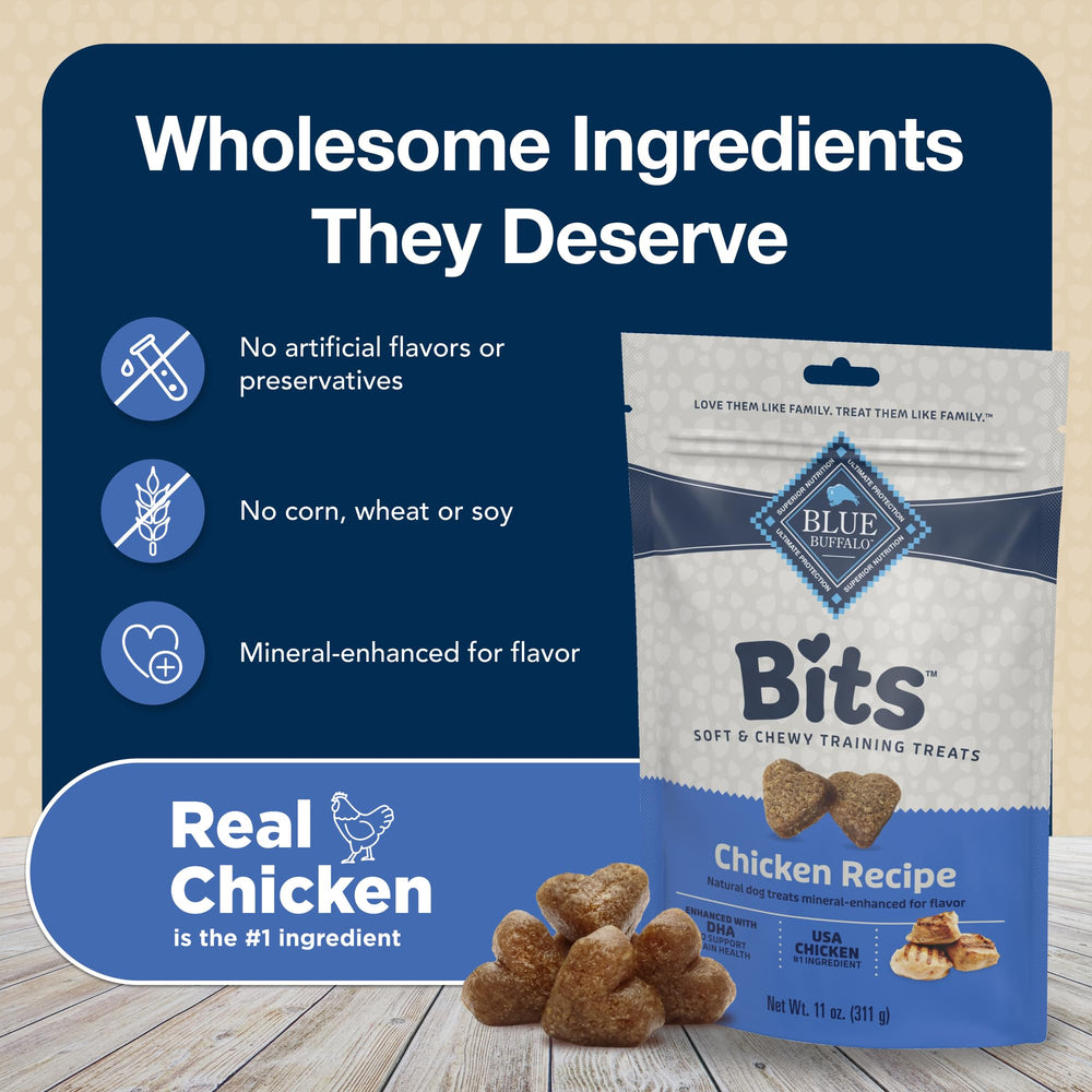 Blue Buffalo Bits con DHA para apoyo cognitivo durante el juego