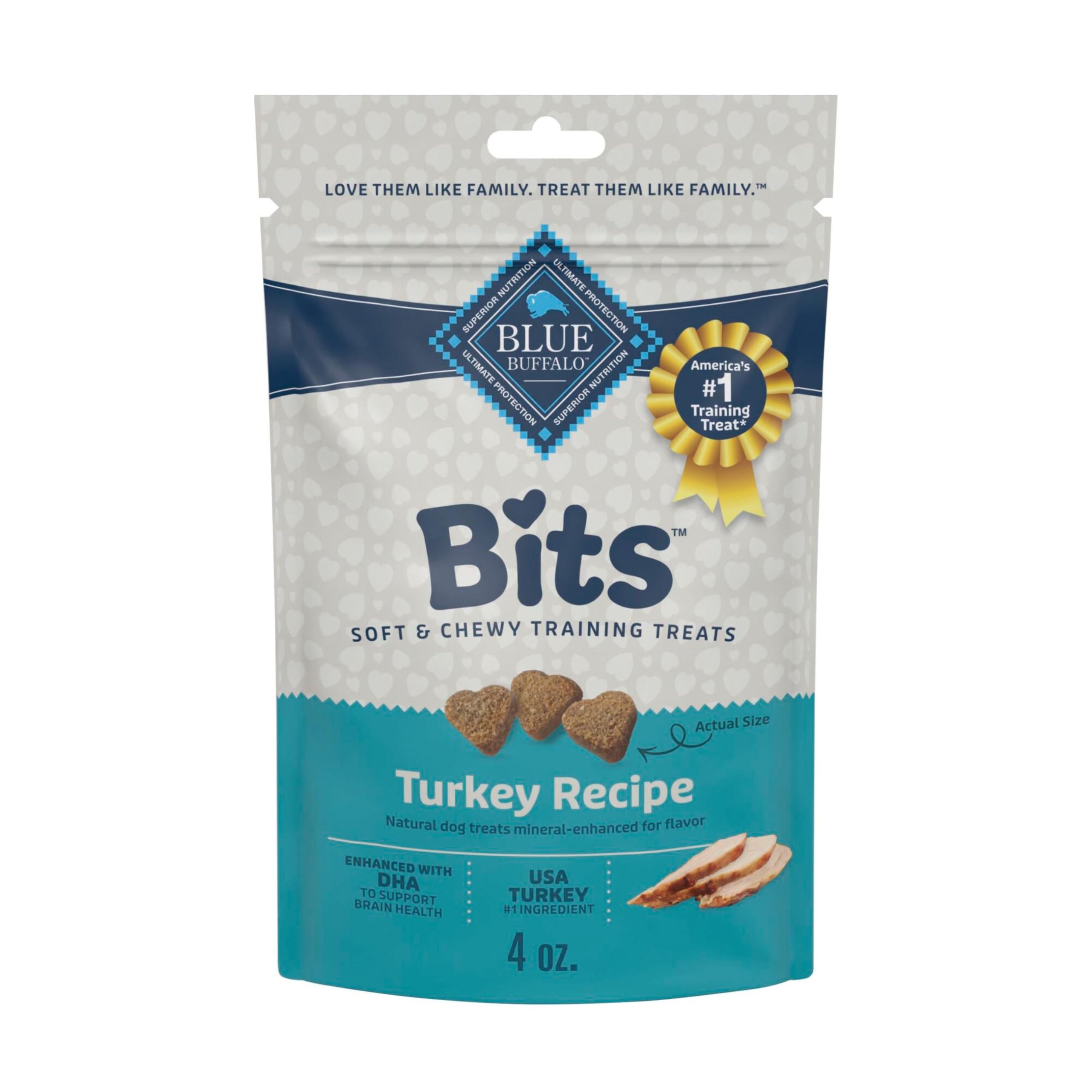 Blue Buffalo Bits con pavo real, recompensa sabrosa para entrenamiento diario