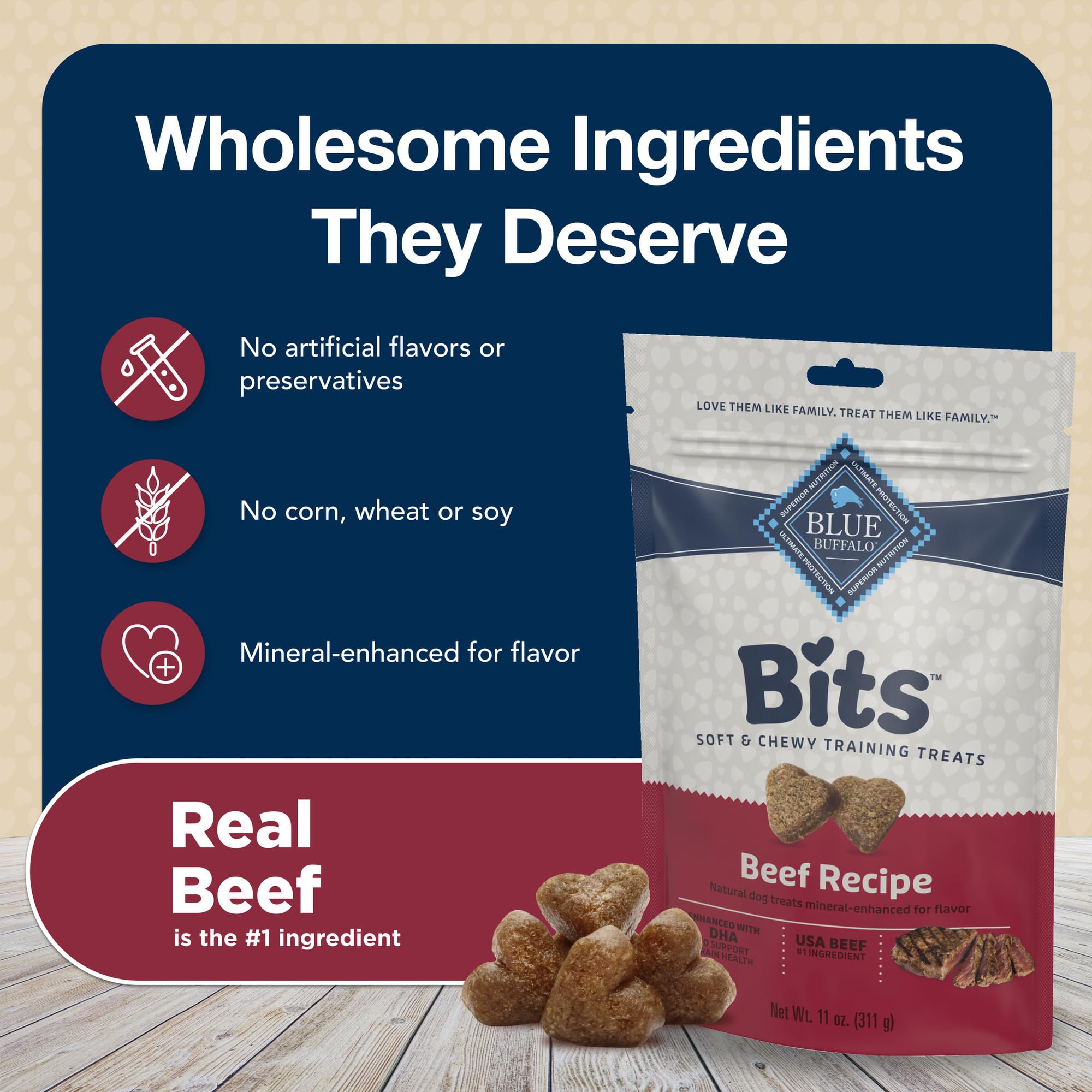 Blue Buffalo Bits sin conservantes artificiales para una merienda natural