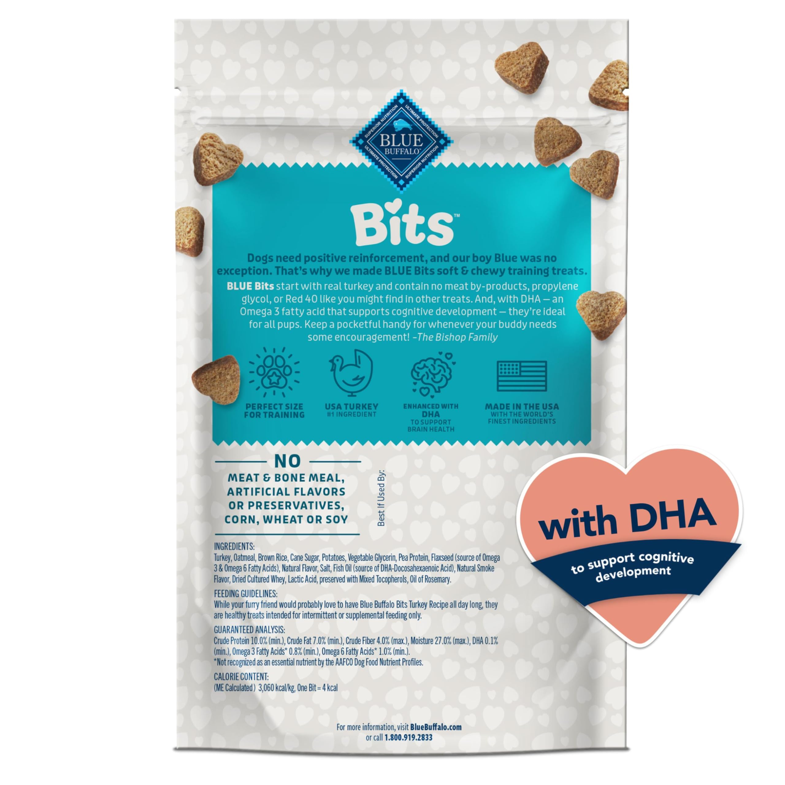 Textura suave de Blue Buffalo Bits para premiar con facilidad