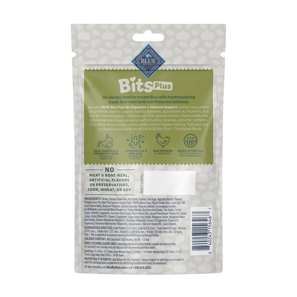 Blue Buffalo Blue Bits Plus trocitos de pollo y calabaza para perros