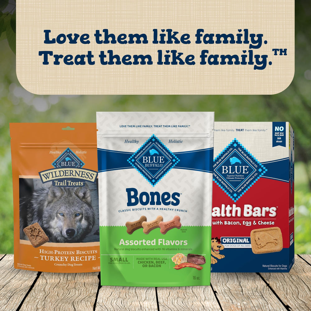 Blue Buffalo Bones empaque práctico para guardar entre usos.