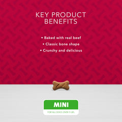 Blue Buffalo Bones con ingredientes naturales y sabor a res para perros pequeños.