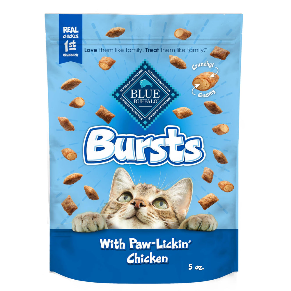 Blue Buffalo Bursts: corteza crujiente y centro cremoso para premiar gatos.