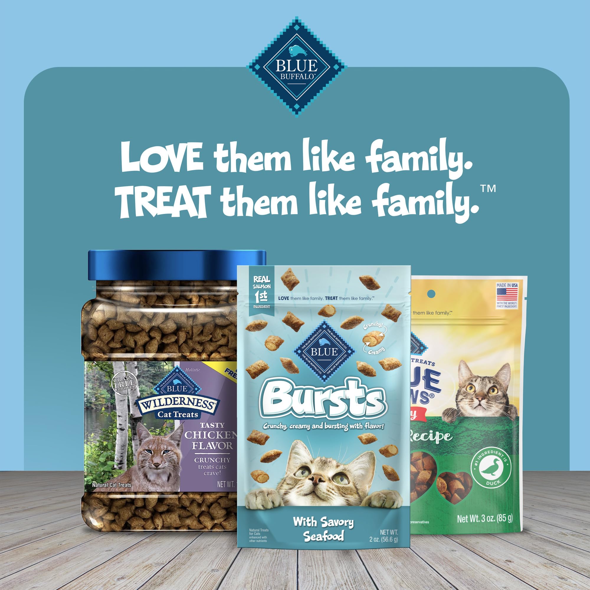 Blue Buffalo Bursts etiqueta clara de nutrición para una elección consciente