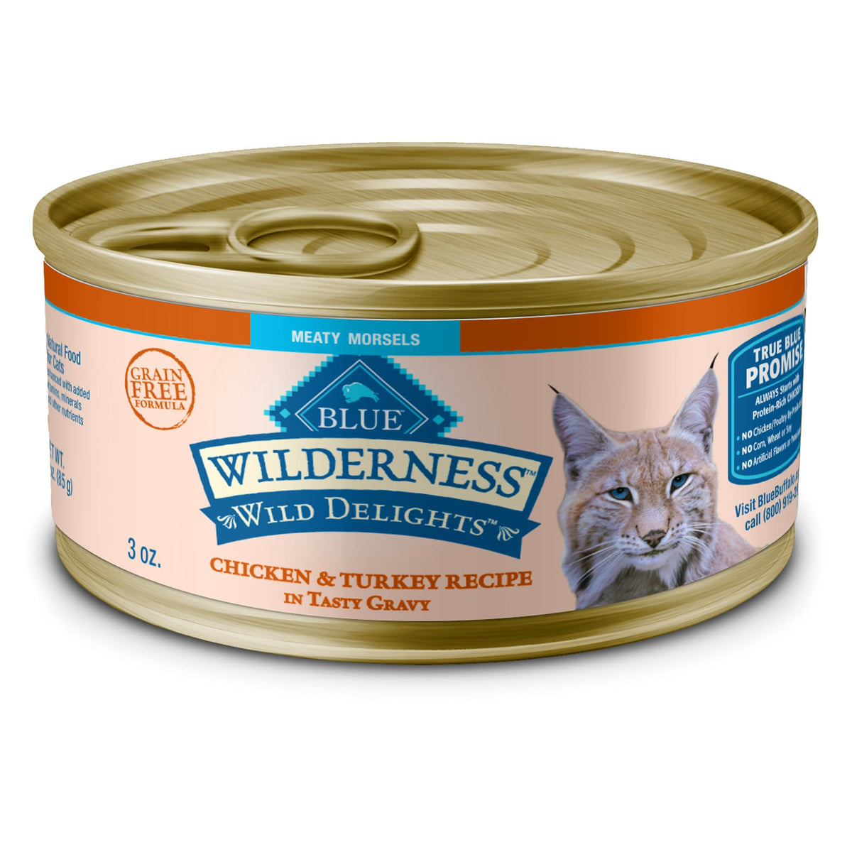 Blue Buffalo Delicias Salvajes morceles de carne en salsa, ideal para alimentar a tu gato.