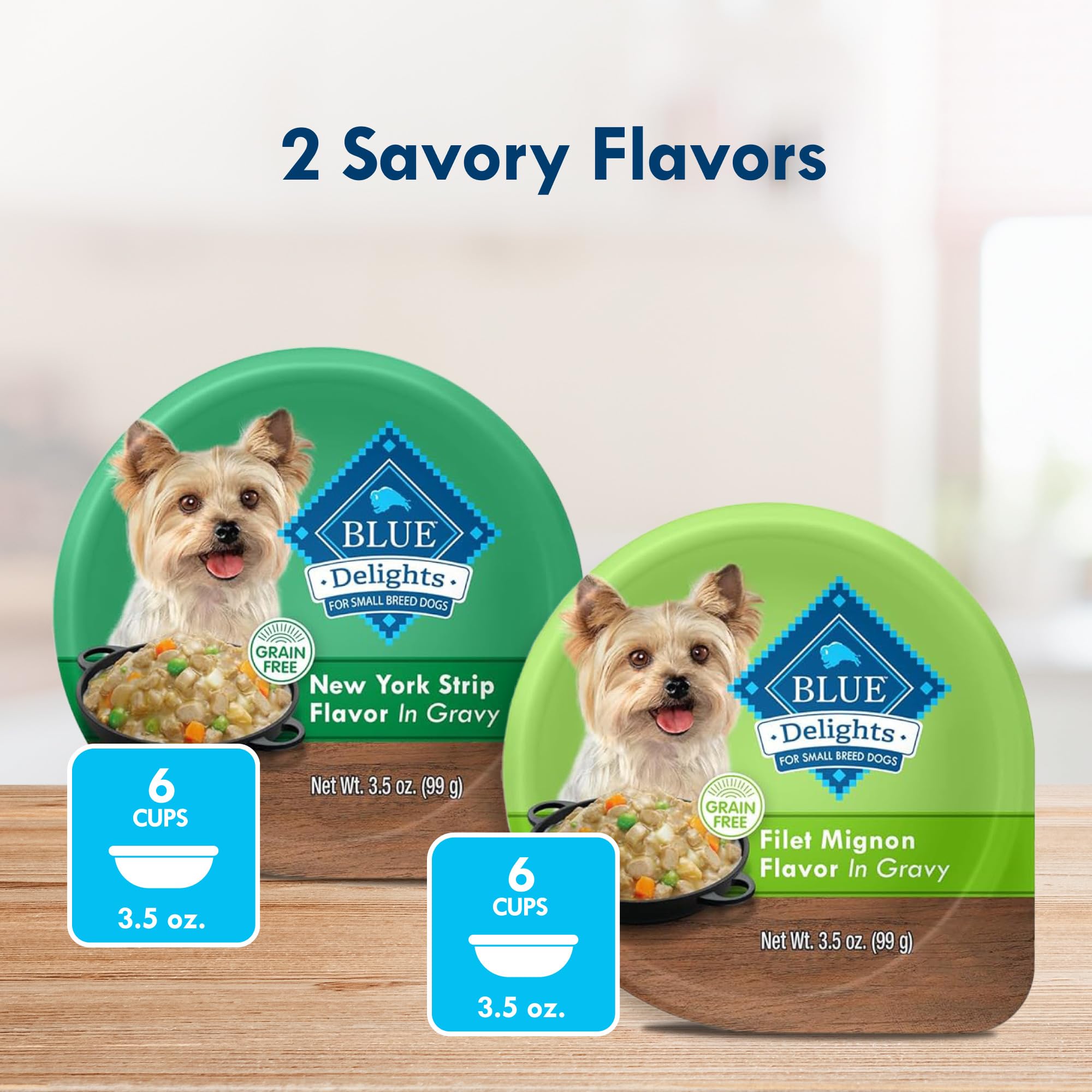 Blue Buffalo Delights pack de 12 tazas para rotar comidas.
