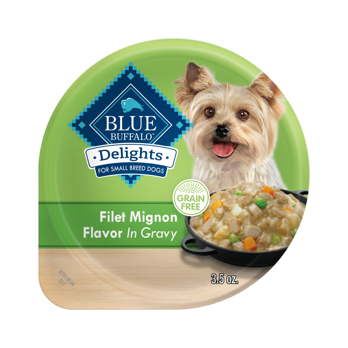 Blue Buffalo Delights filete mignon en salsa, porciones individuales para razas pequeñas, ideal para comidas diarias