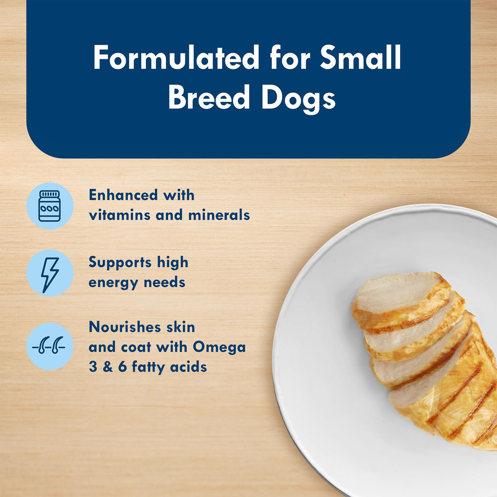 Blue Buffalo Delights sin subproductos de pollo, opción limpia para perros pequeños.