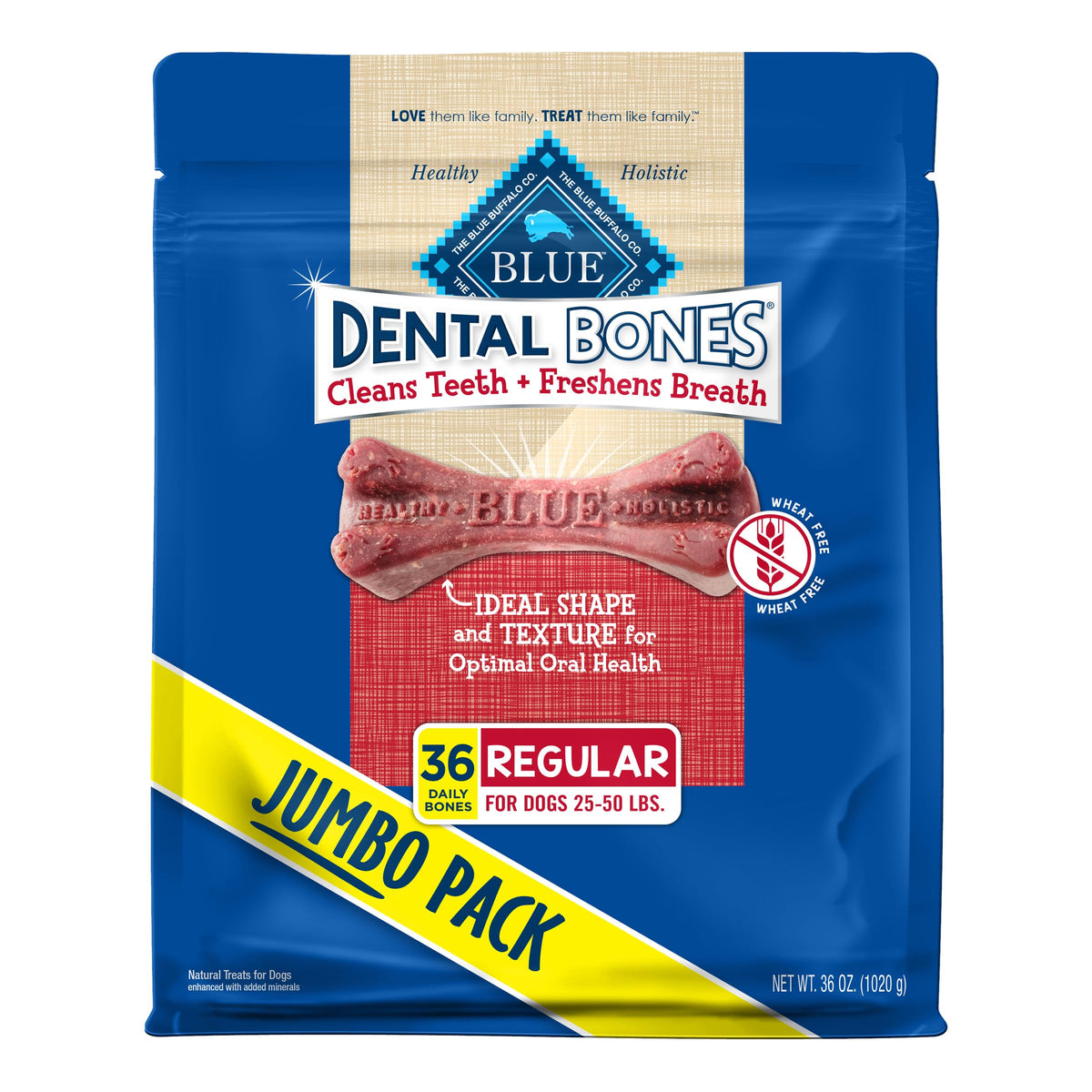 Blue Buffalo Dental Bones, hueso dental natural, ayuda a limpieza dental diaria.