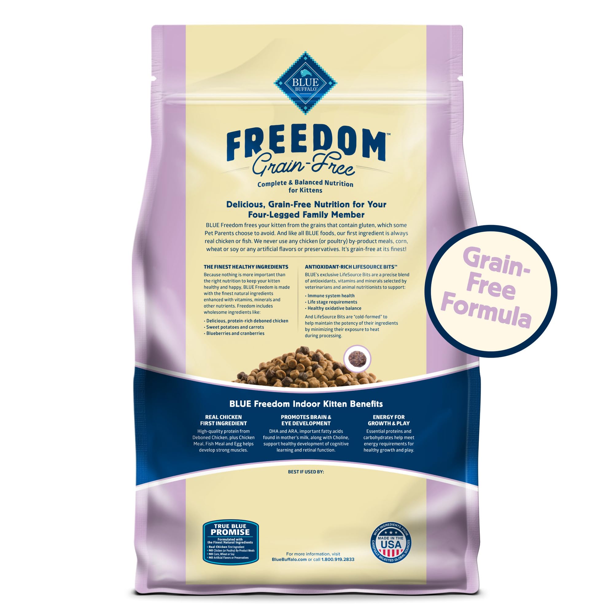 Blue Buffalo Freedom Gatito DHA y ARA para desarrollo cerebral y visual