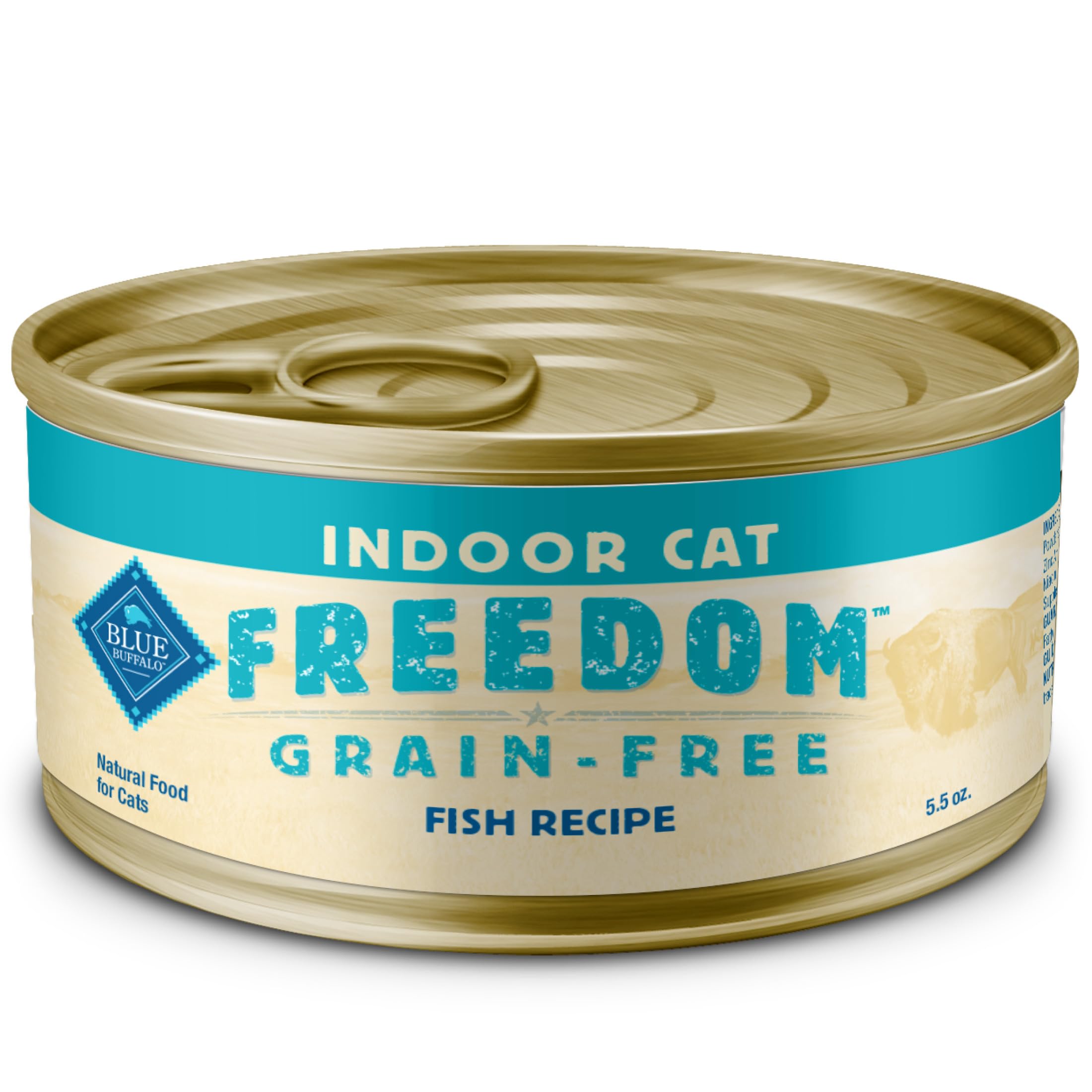 Blue Buffalo Freedom sin granos con pescado paté en lata para gatos de interior