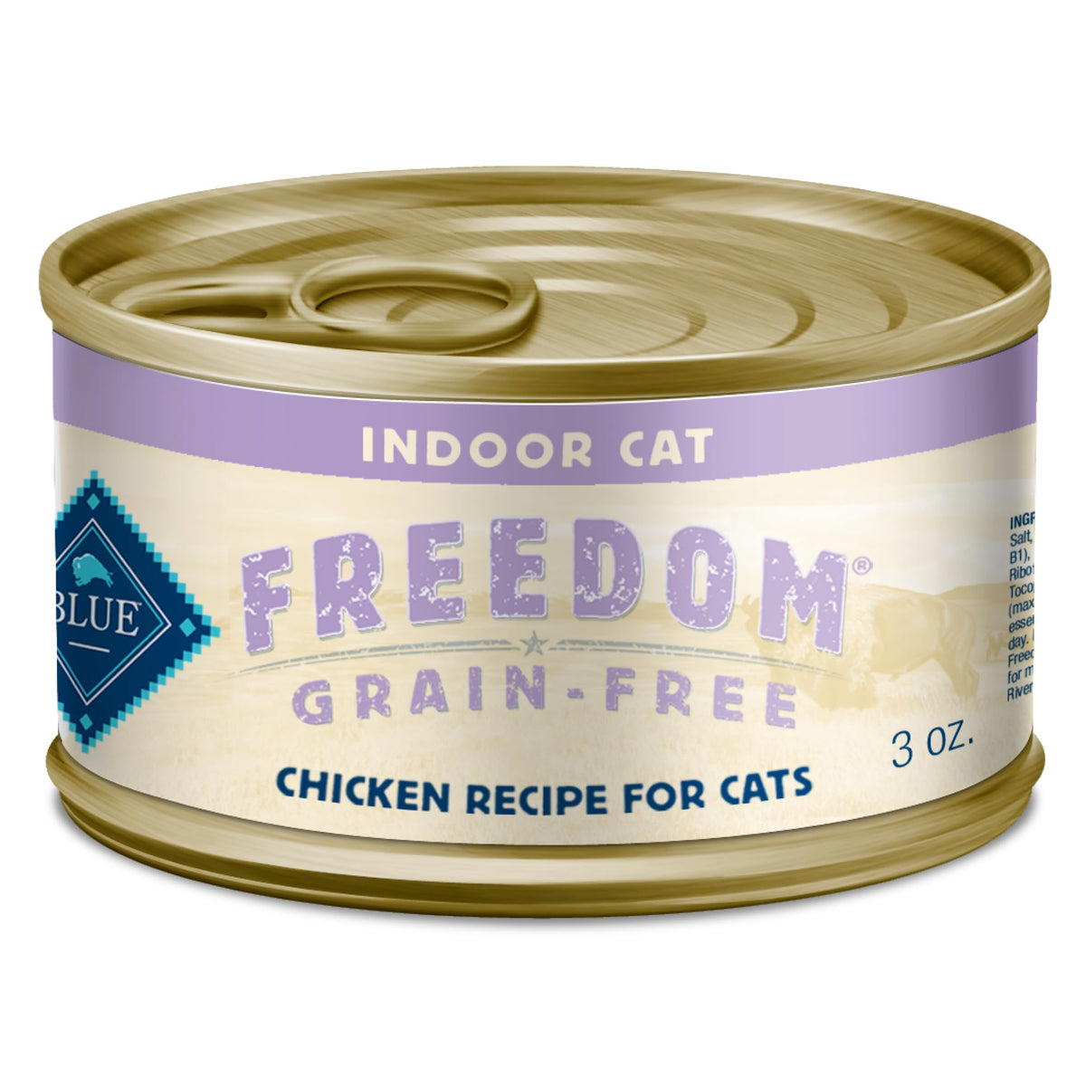 Blue Buffalo Freedom sin granos con pollo para gatos indoor, lata de 3 oz.