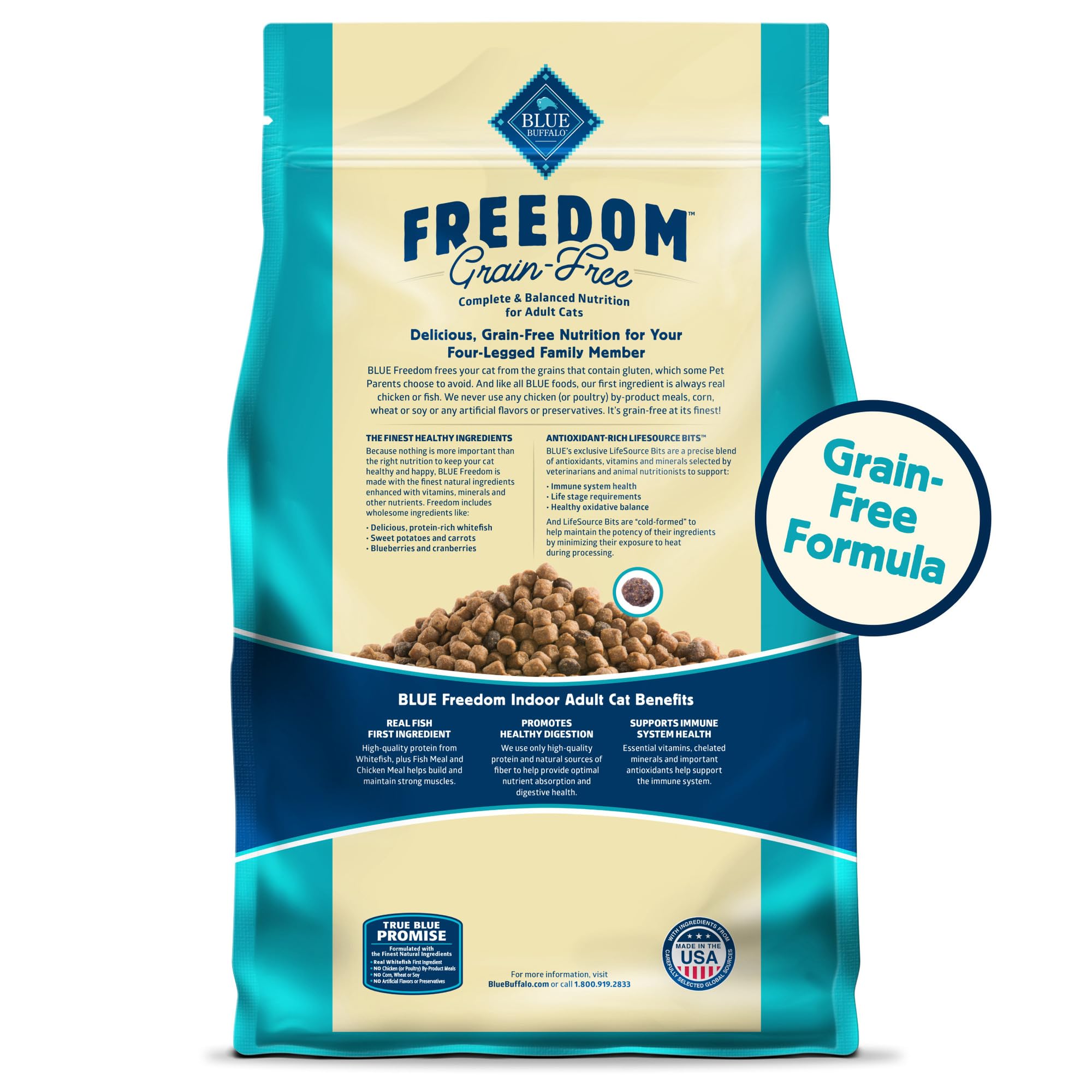Blue Buffalo Freedom sin subproductos de pollo, opción adecuada para gatos sensibles