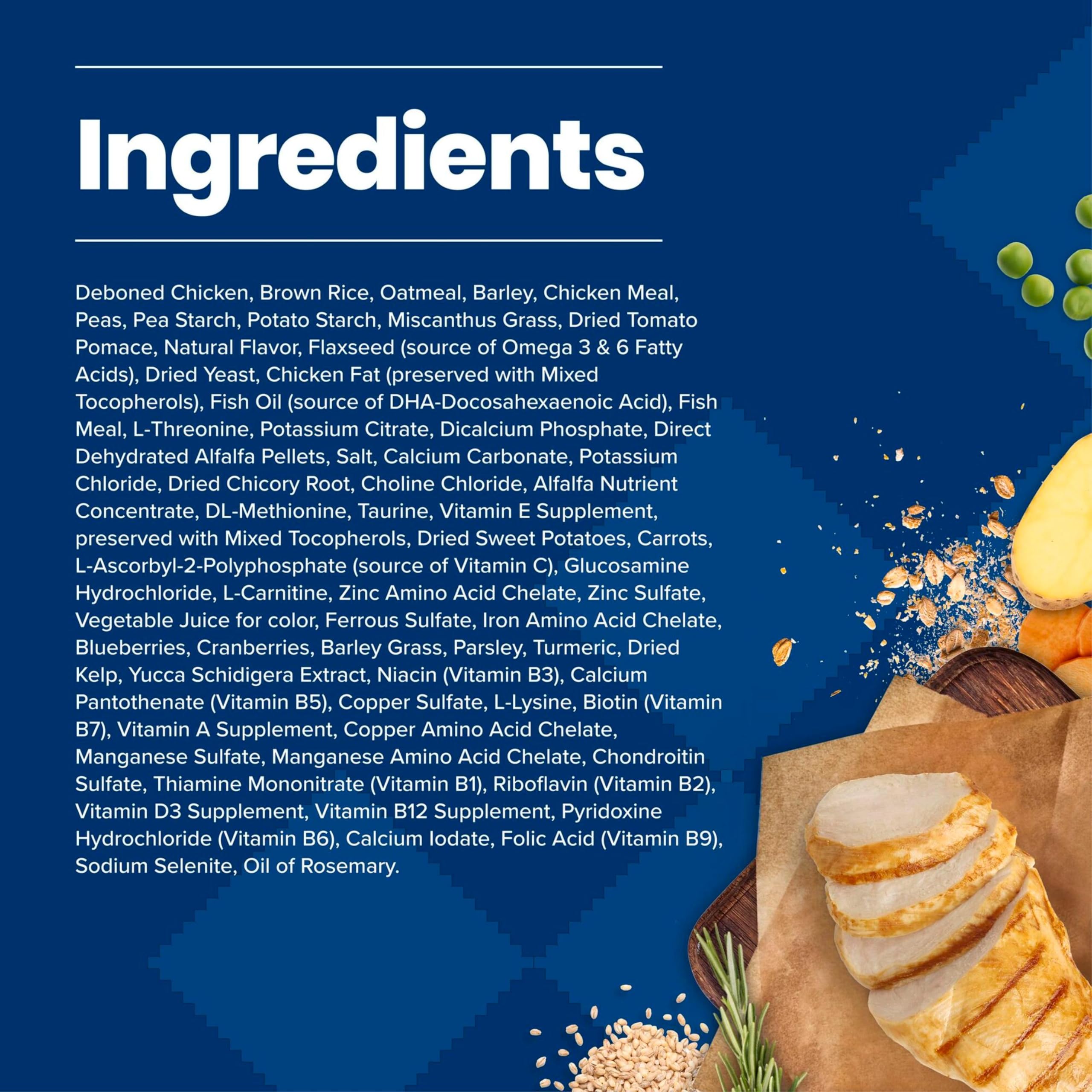 Blue Buffalo sabor a frutas y verduras para energía natural en perros mayores