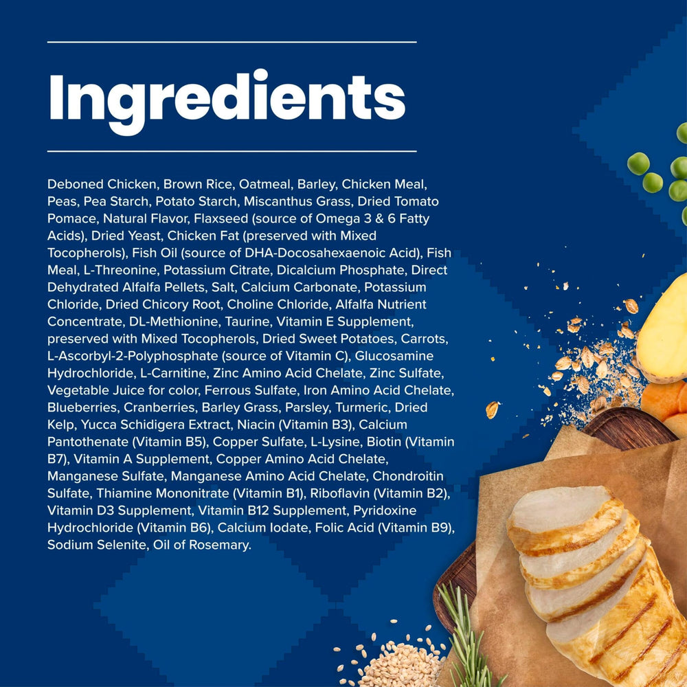 Blue Buffalo sabor a frutas y verduras para energía natural en perros mayores