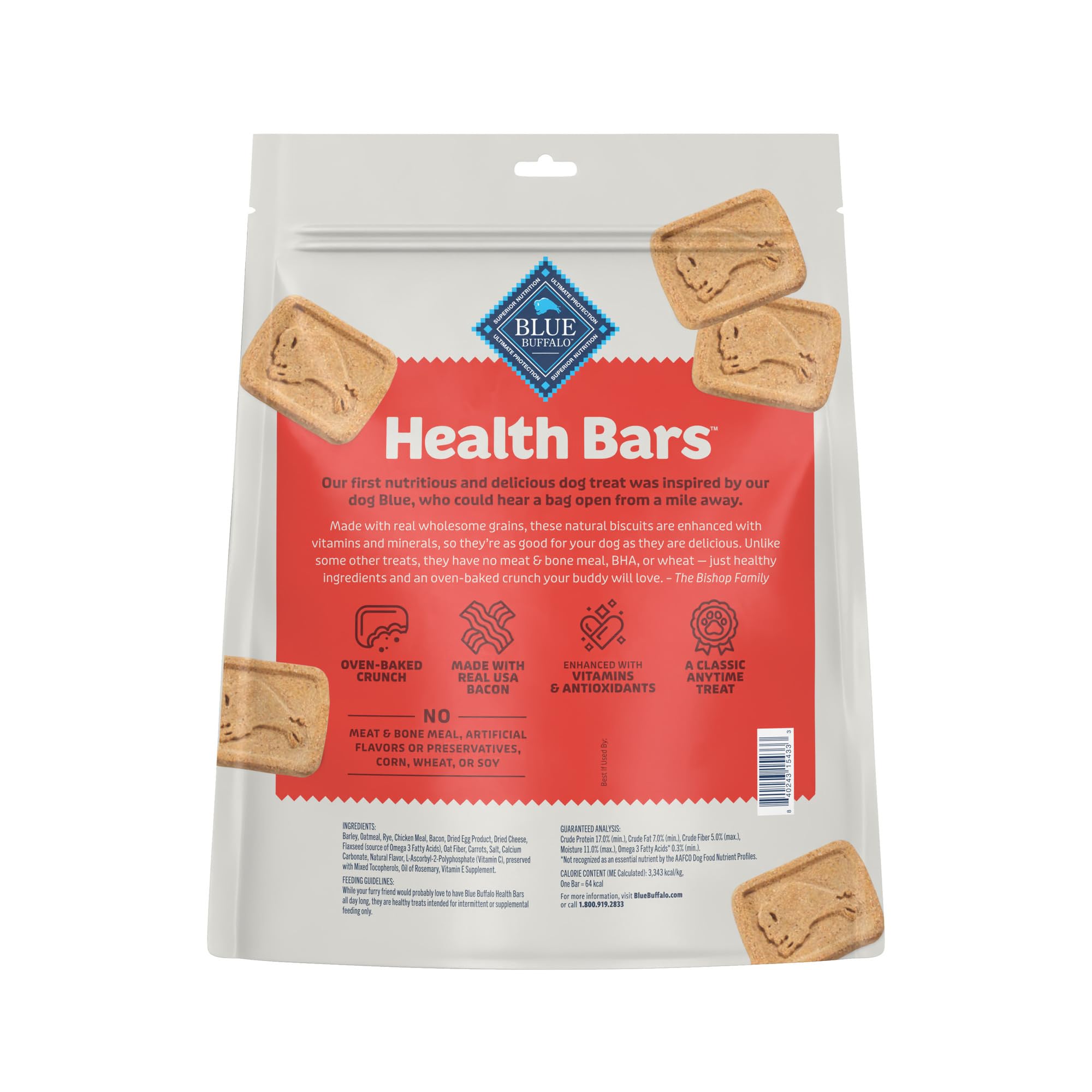 Blue Buffalo Health Bars Mini huevo y queso: snack tentador para perros.