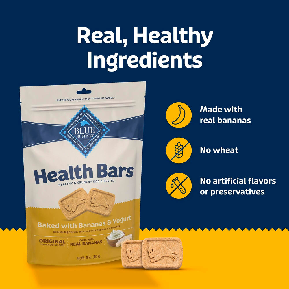 Blue Buffalo Health Bars enriquecidas con omega-3 y antioxidantes para el pelaje.