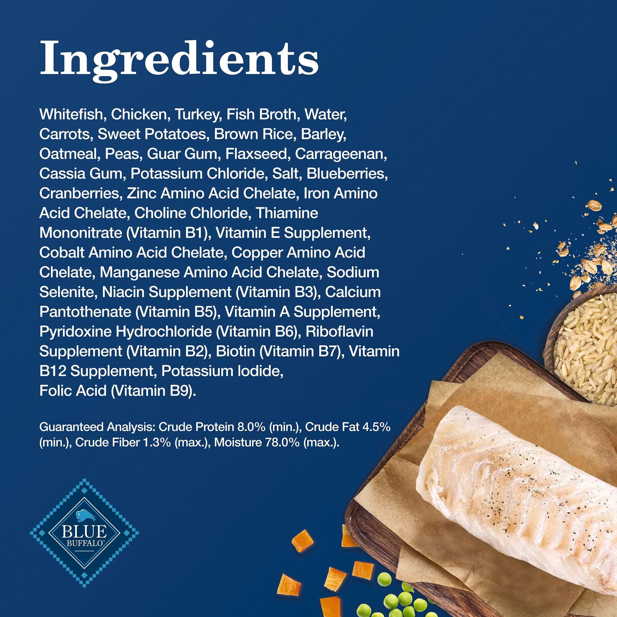 Blue Buffalo Homestyle Receta frutas naturales, apoyo antioxidante para el bienestar.