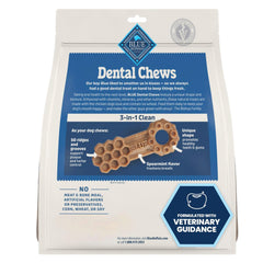 Blue Buffalo huesos dentales sabor pollo y menta, ideal para dientes sanos.
