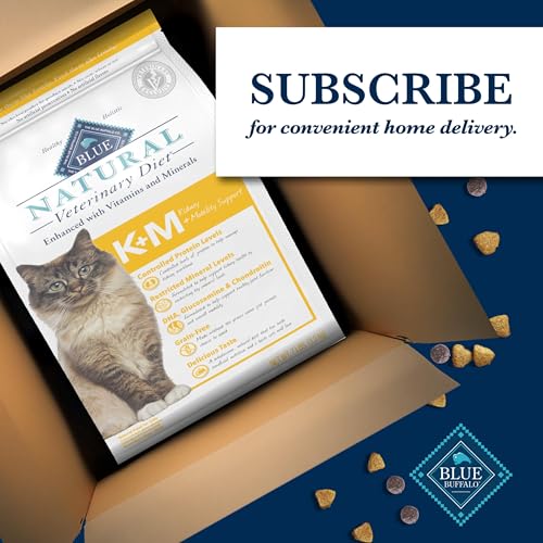 Blue Buffalo K+M etiqueta clara con información útil para dueños, bolsa de 7 libras.