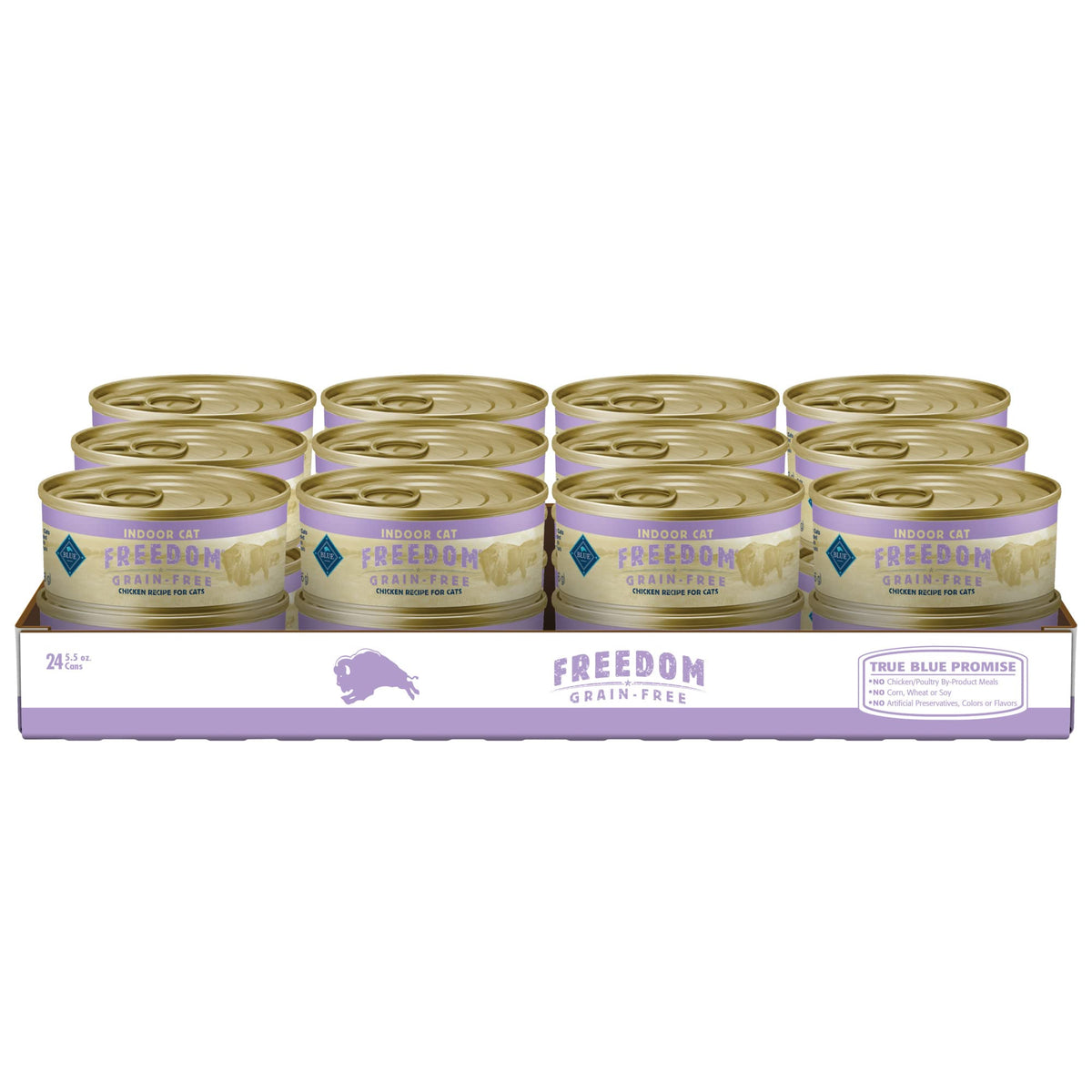 Blue Buffalo Freedom sin granos con pollo en lata, ideal para gatos indoor