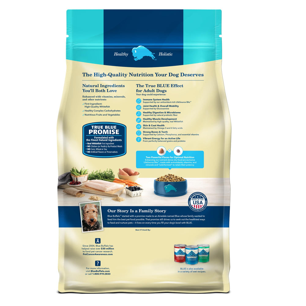 Bolsa de 15 libras de Blue Buffalo Life Protection Formula lista para uso diario.