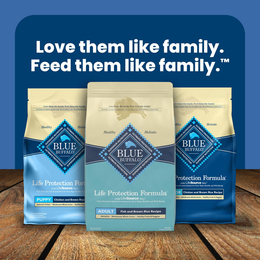 Blue Buffalo Life Protection Formula equilibra sabor y nutrición para perros adultos.