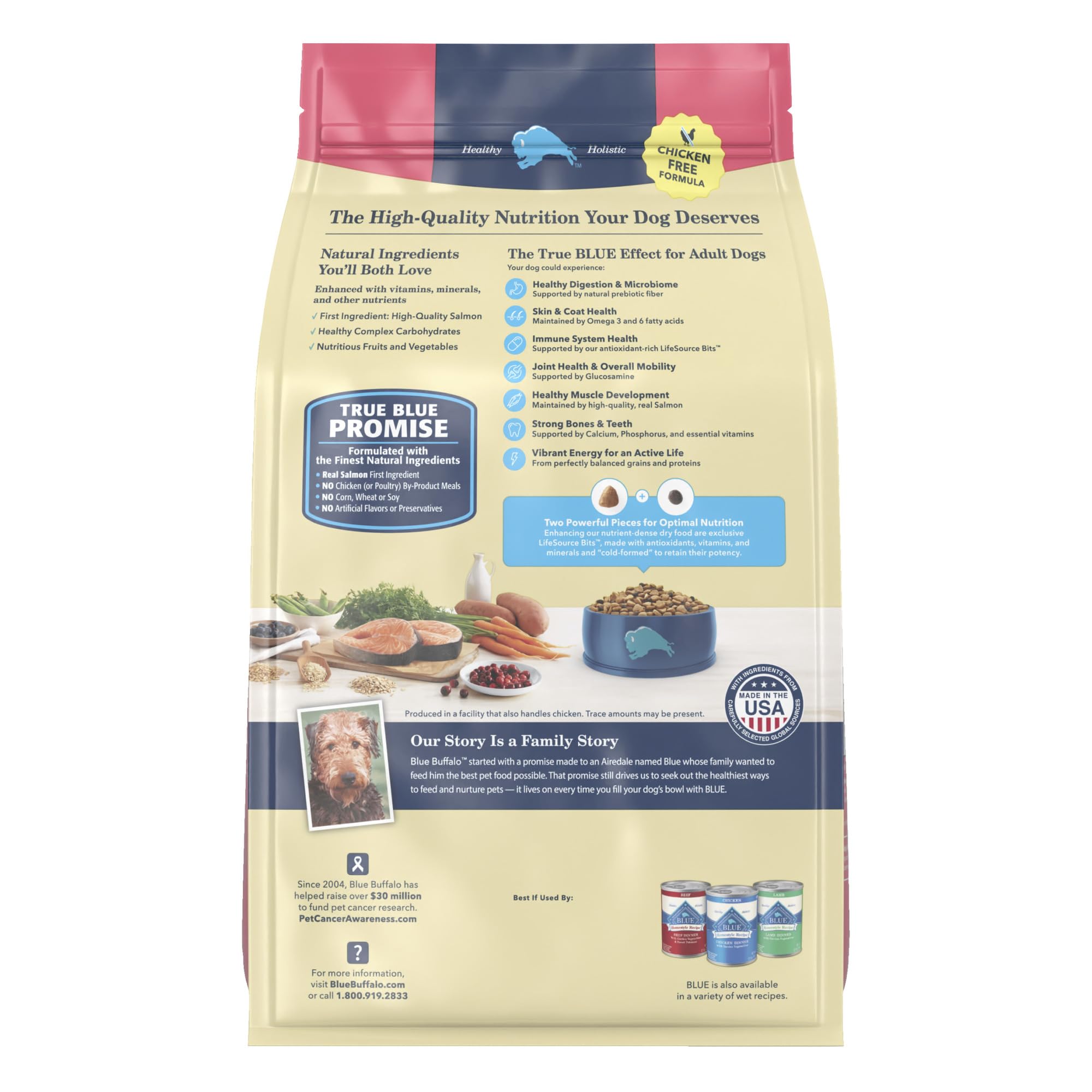 Blue Buffalo Life Protection sin pollo, opción para perros con sensibilidad a aves.