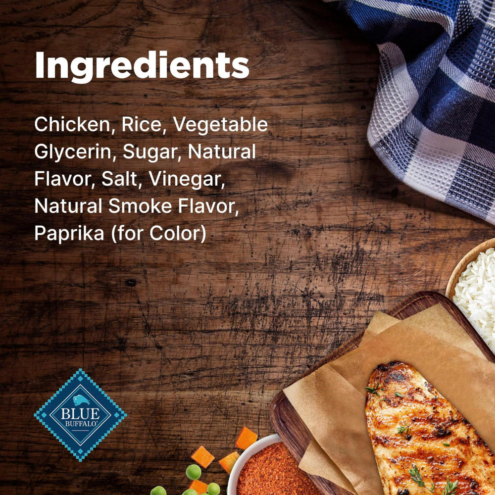 Blue Buffalo Nudges Grillers con pollo real y sin cereales para estomagos sensibles.