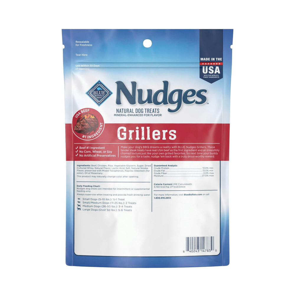 Blue Buffalo Nudges Grillers con trozos pequeños, fáciles de dividir para premiar