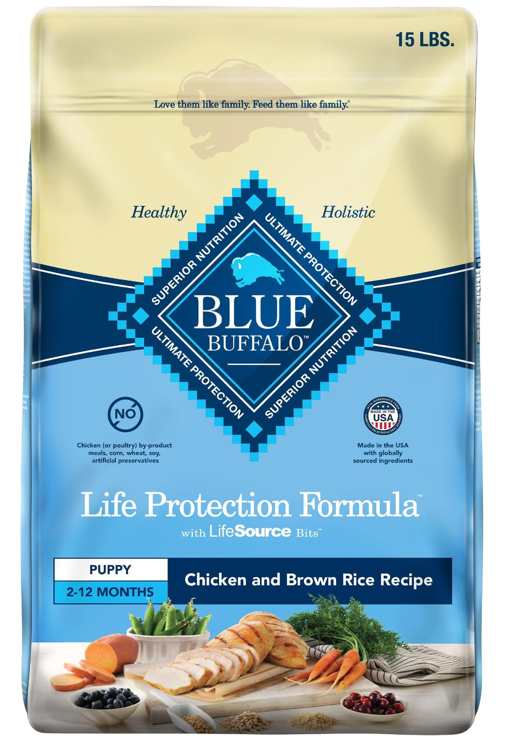 Blue Buffalo Life Protection Cachorro con pollo real y arroz marrón para una dieta equilibrada