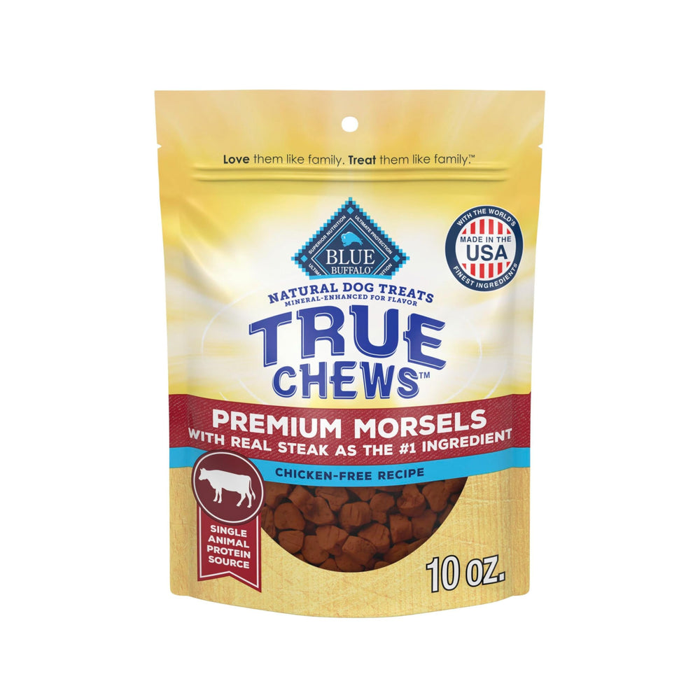 Blue Buffalo Recompensas Masticables con carne de res, premio sabroso para perros.
