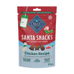 Blue Buffalo Santa Snacks, trocitos suaves de pollo real para entrenamiento.