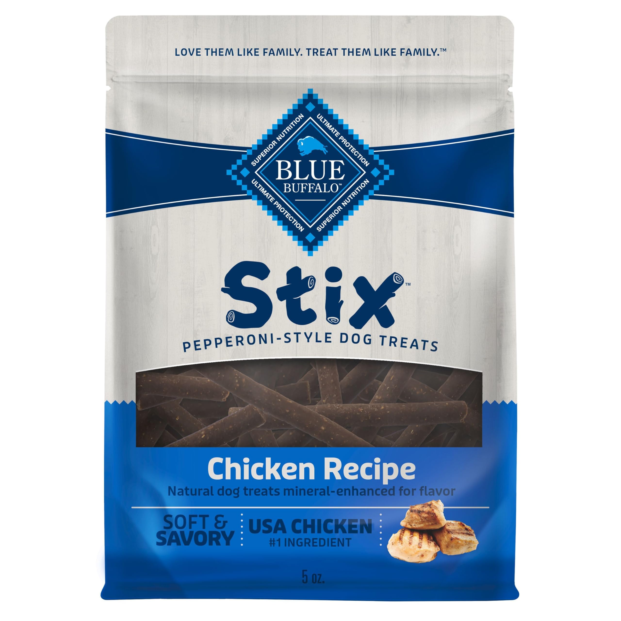 Blue Buffalo Stix en bolsa de pollo, snack natural para perros