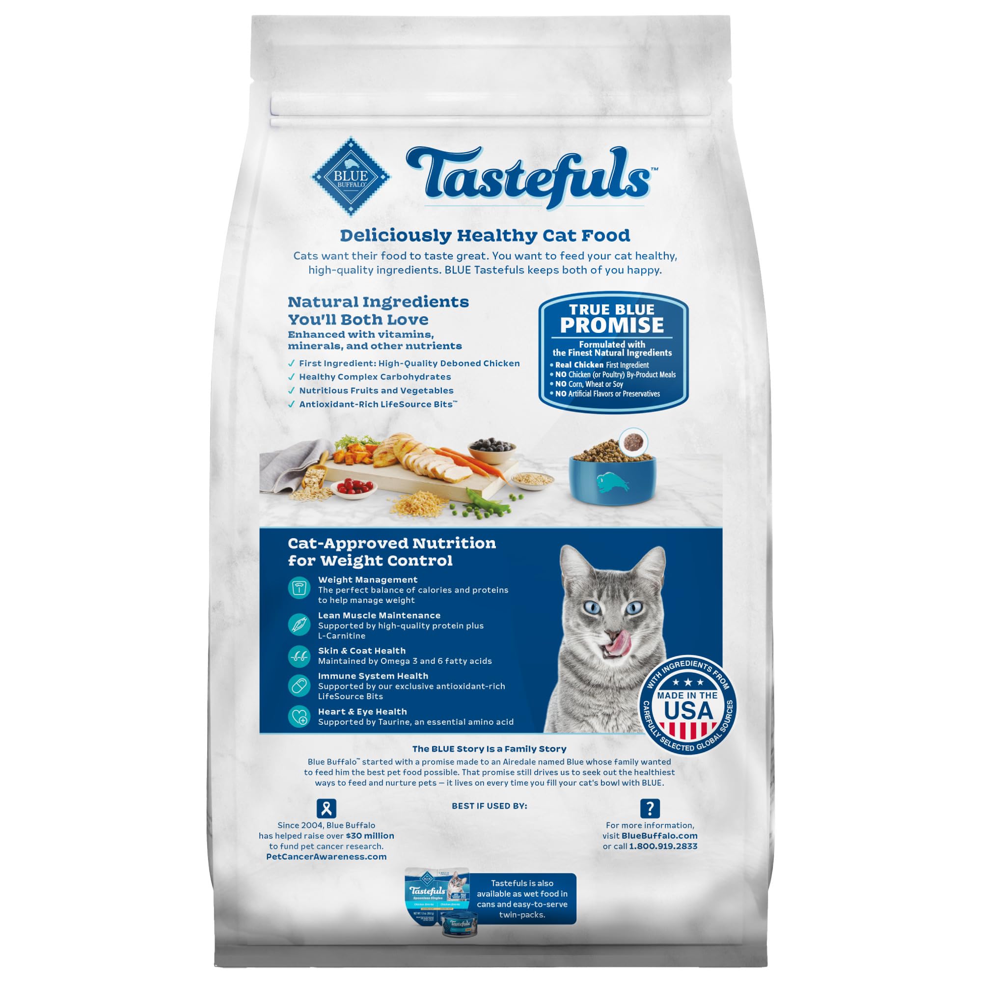 Blue Buffalo Tastefuls en bolsa de 3 lb para control de peso