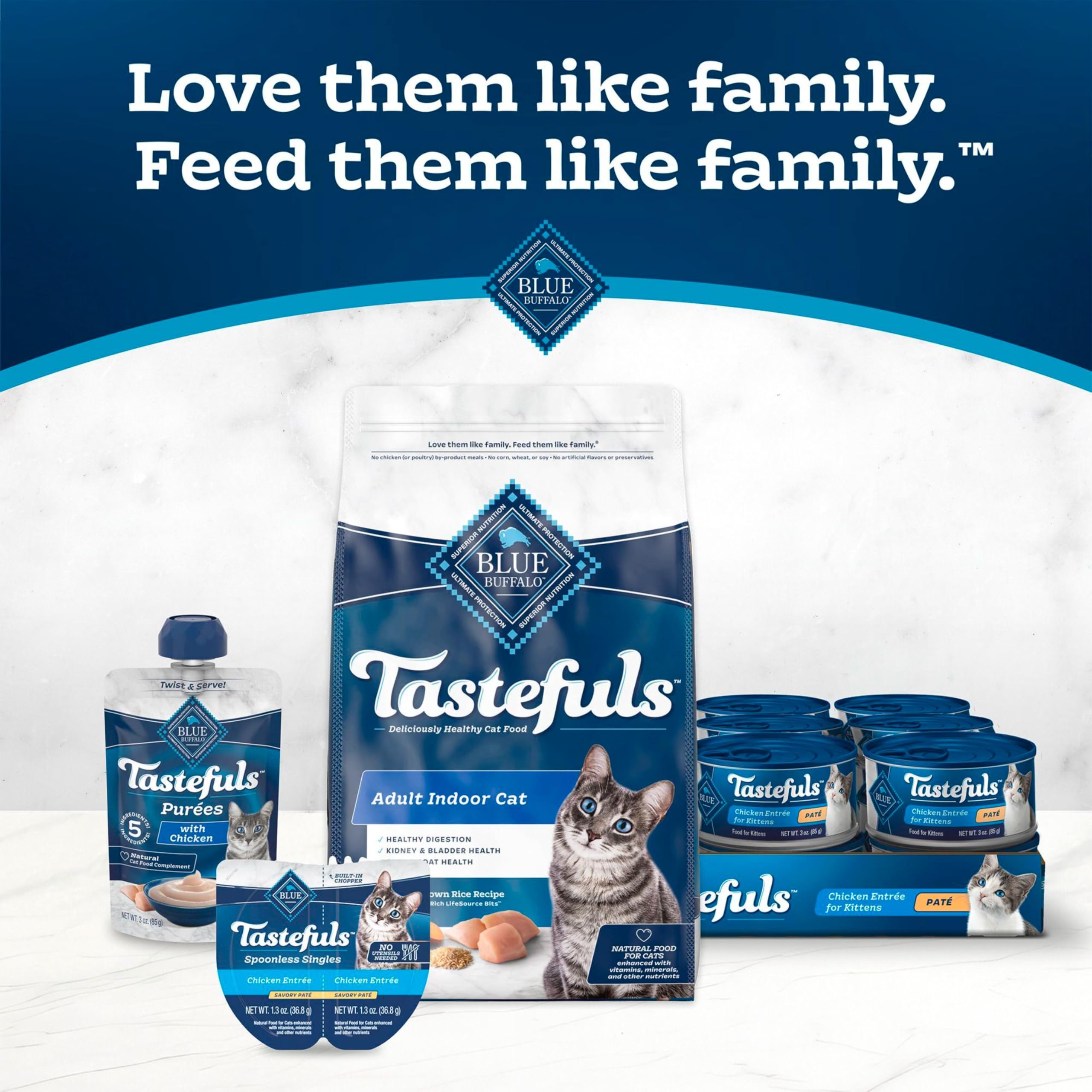 Blue Buffalo Tastefuls cat enjoying meal demonstrates appetizing texture