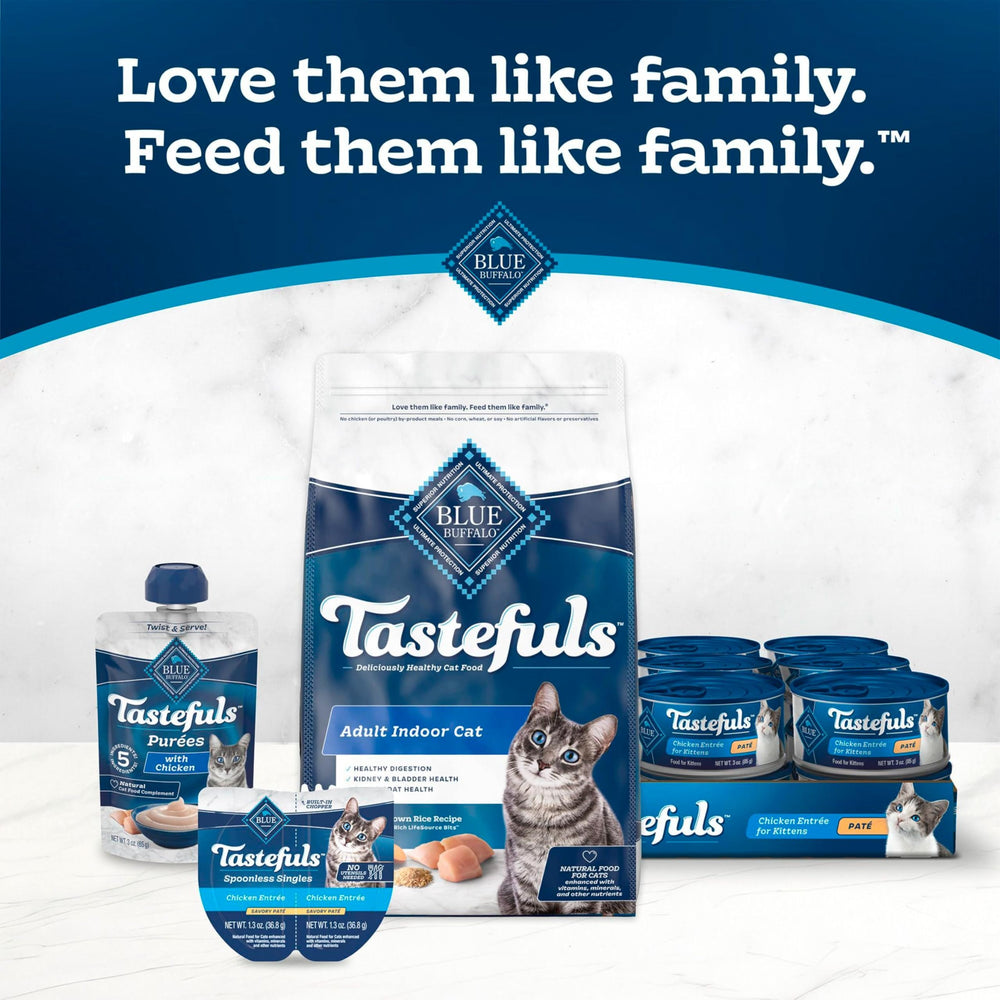 Blue Buffalo Tastefuls cat enjoying meal demonstrates appetizing texture